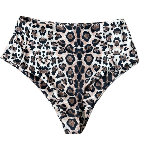 High Waist Leopard Print Bikini Bottom Sz S - Picture 1 of 3